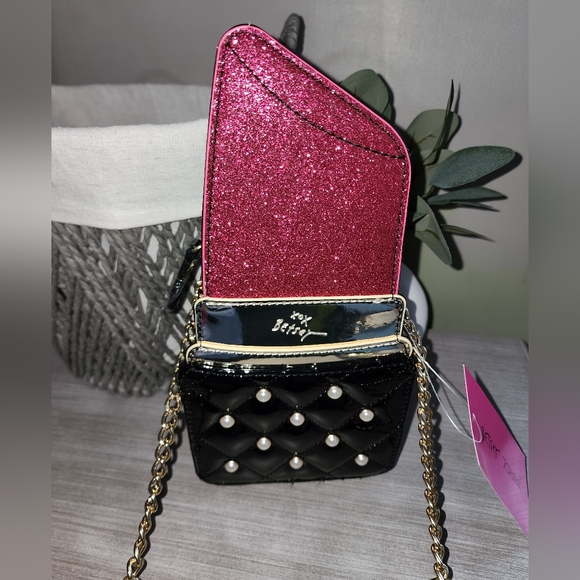Betsey Johnson Lipstick Glitter Crossbody Bag - Picture 2 of 8